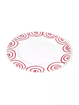 GMUNDNER KERAMIK | Fleischteller Gourmet "Grau Geflammt" 27cm | rot